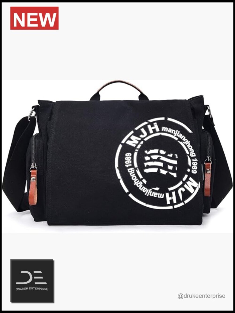 Canvas Messenger Bag for Men Travel Shoulder Laptop 13.5